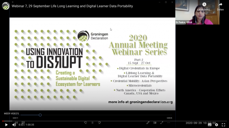 Webinar 7, Life Long Learning and Digital Learner Data Portability