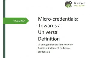 Groningen Declaration Network Position Statement on Microcredentials
